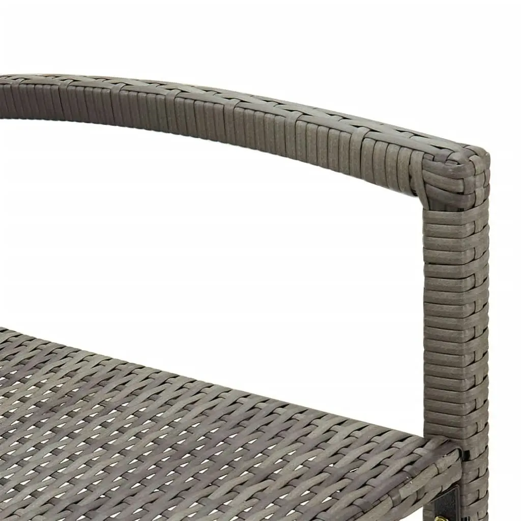 3 Piece Garden Bar Set Grey Solid Wood Acacia and Poly Rattan 3295274