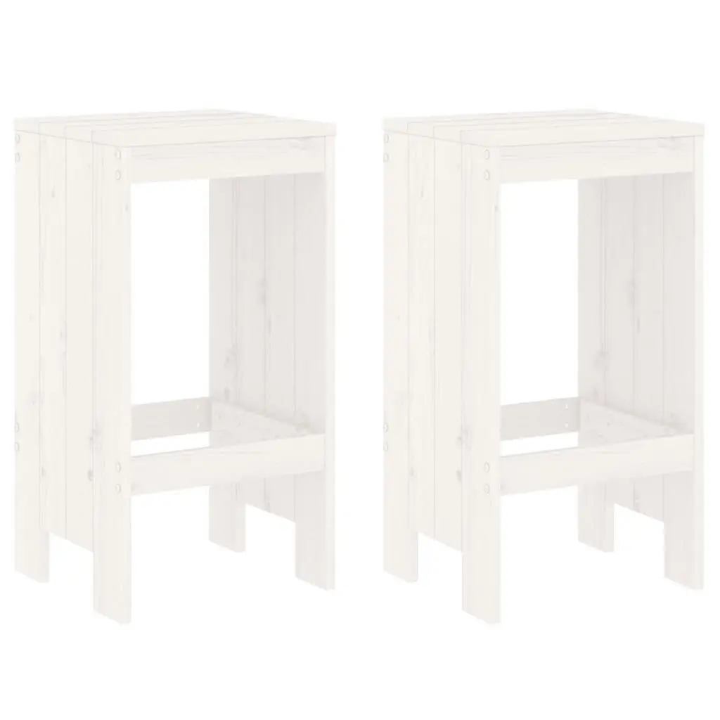 3 Piece Garden Bar Set White Solid Wood Pine 3157734