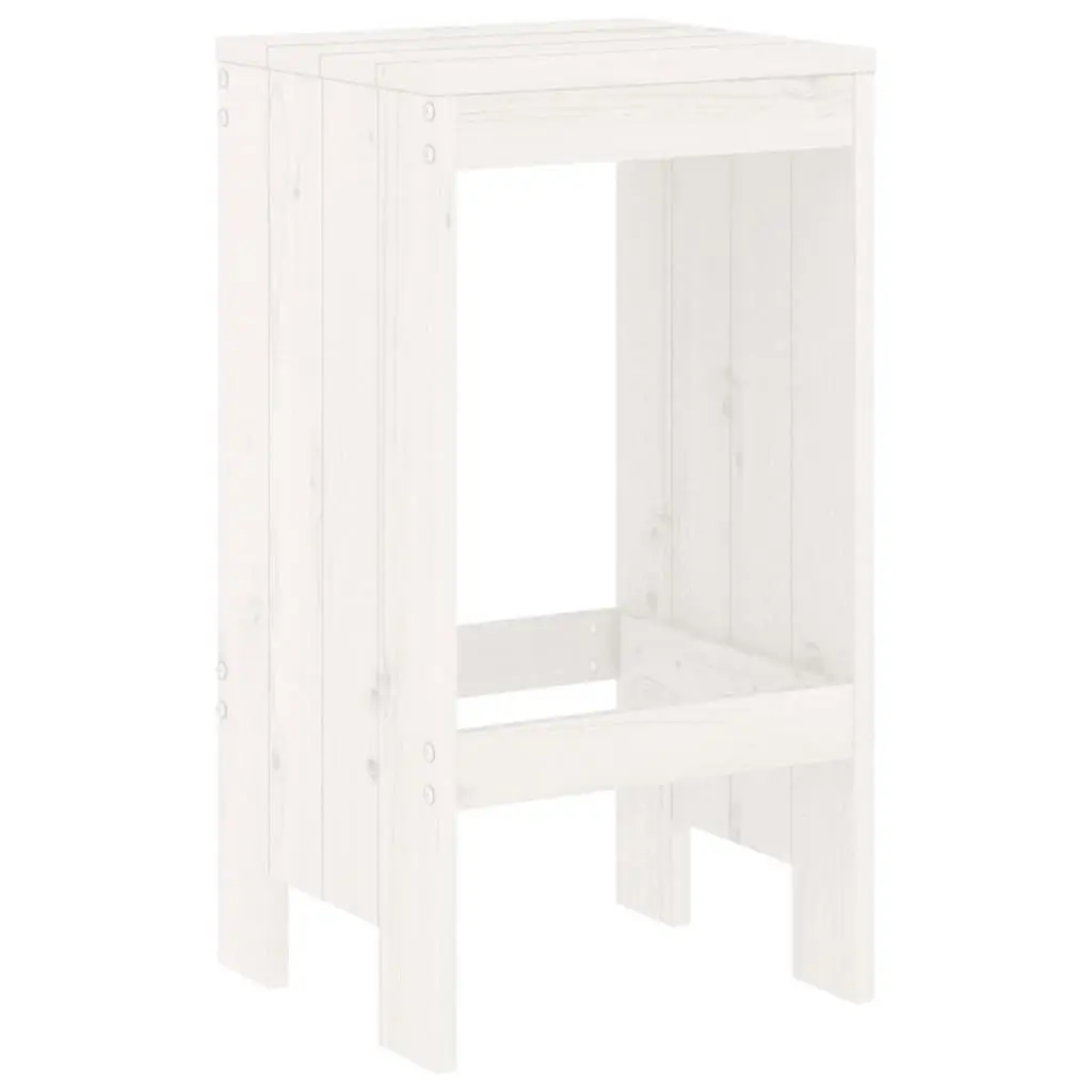 3 Piece Garden Bar Set White Solid Wood Pine 3157734