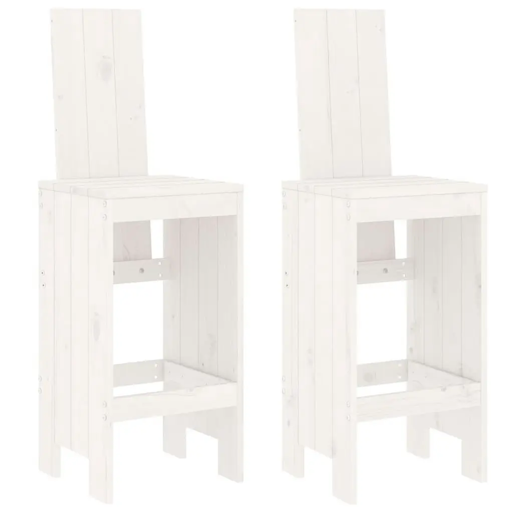 3 Piece Garden Bar Set White Solid Wood Pine 3157764