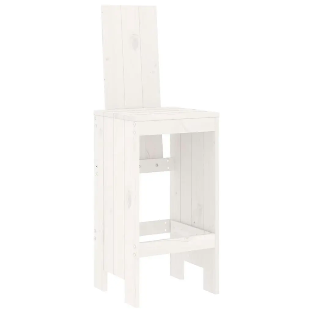 3 Piece Garden Bar Set White Solid Wood Pine 3157764