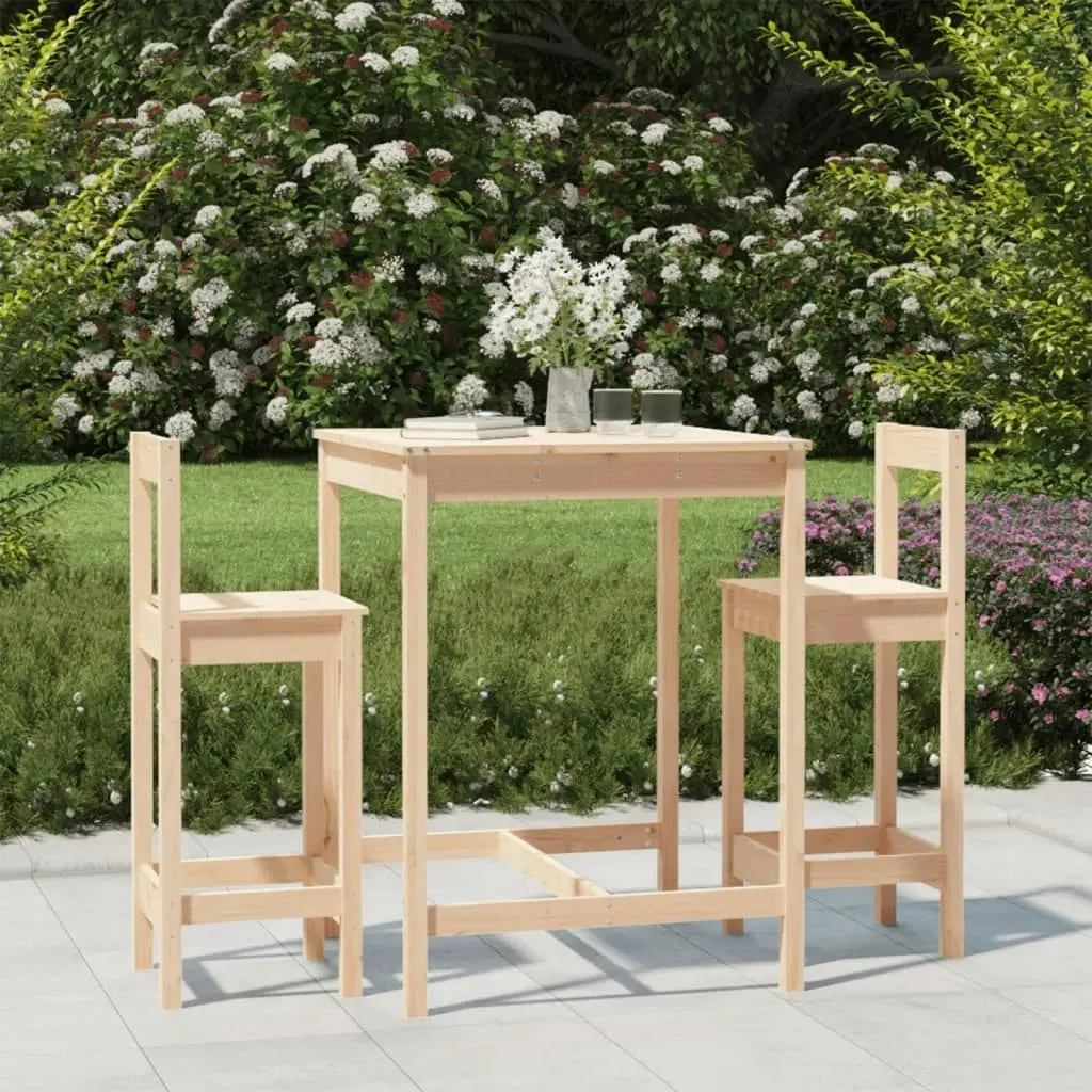 3 Piece Garden Bar Set Solid Wood Pine 3154735