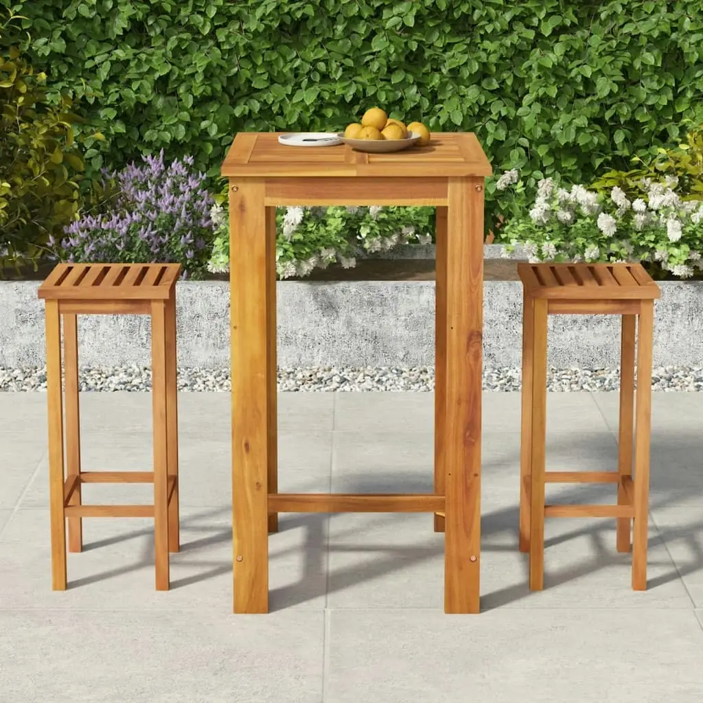 3 Piece Garden Bar Set Solid Wood Acacia 3154386