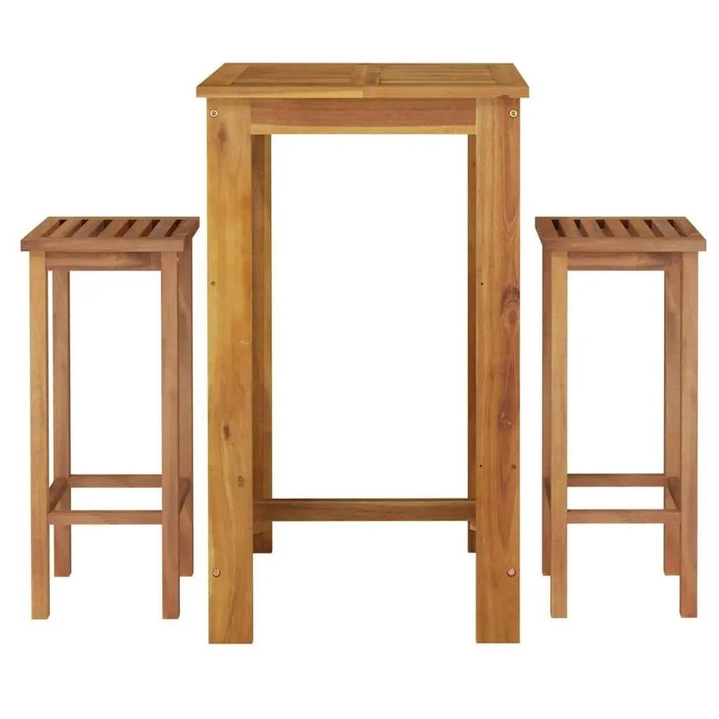 3 Piece Garden Bar Set Solid Wood Acacia 3154386