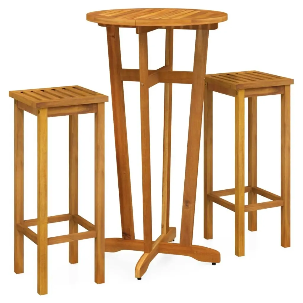 3 Piece Garden Bar Set Solid Wood Acacia 3154384