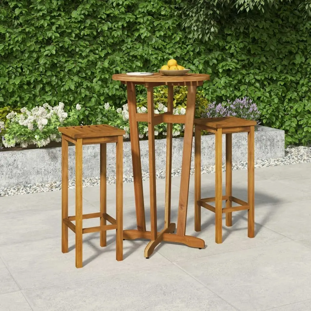 3 Piece Garden Bar Set Solid Wood Acacia 3154384