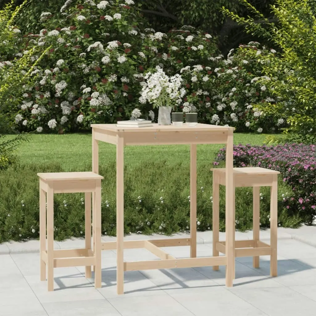 3 Piece Garden Bar Set Solid Wood Pine 3154725