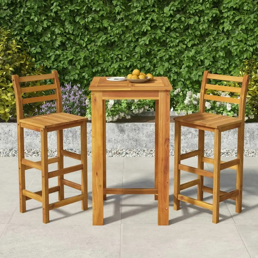 3 Piece Garden Bar Set Solid Wood Acacia 3154390