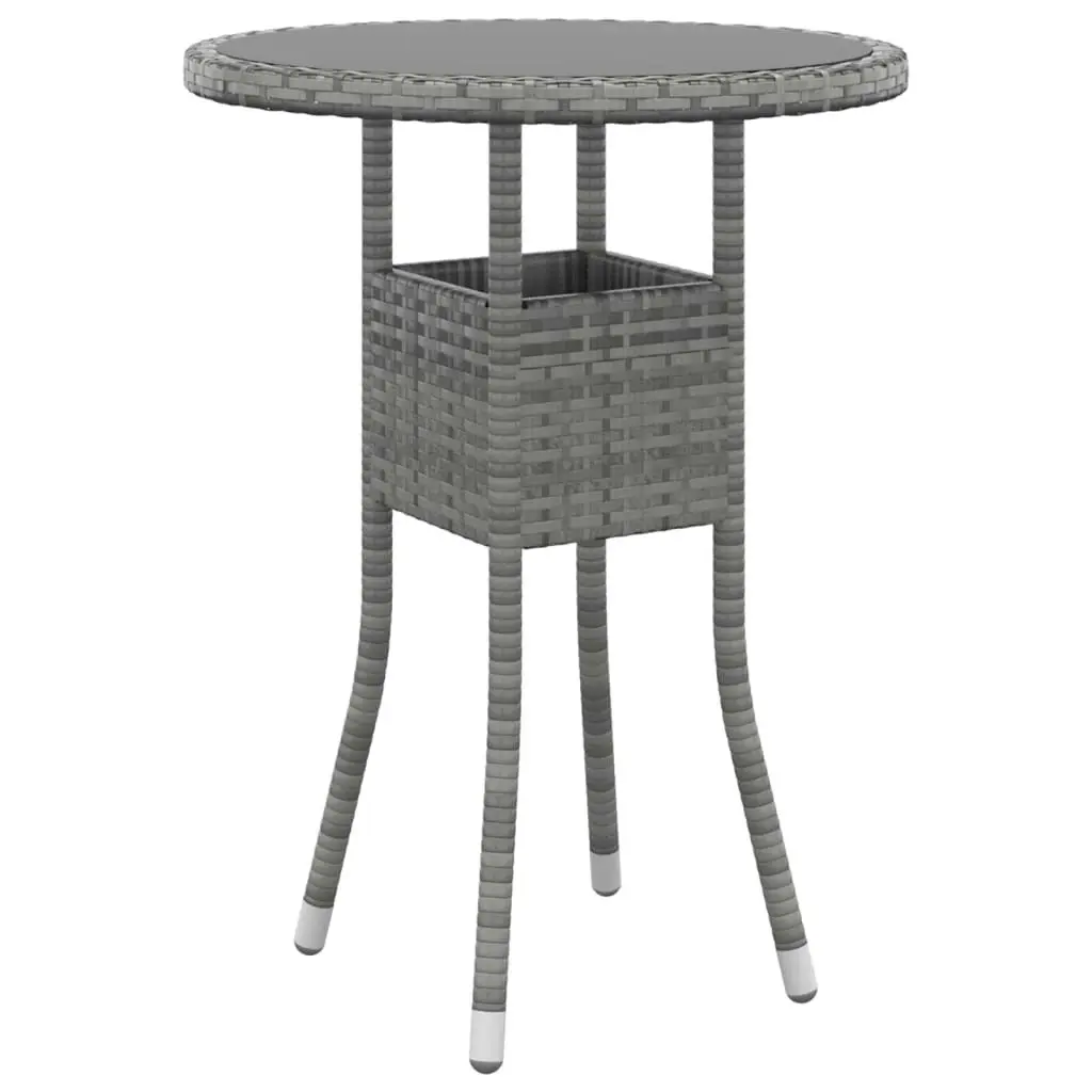 3 Piece Garden Bistro Set Poly Rattan Grey 3058542