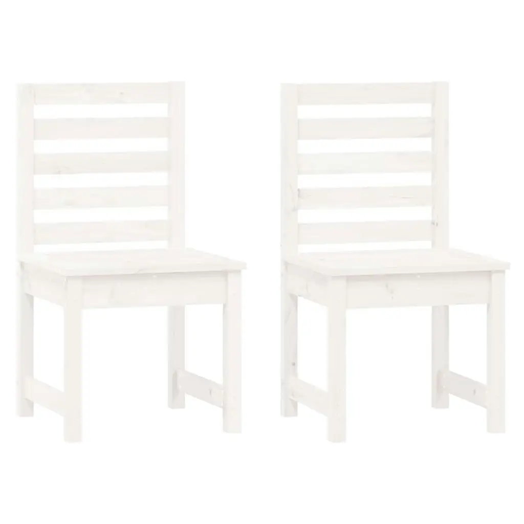 3 Piece Garden Bistro Set White Solid Wood Pine 3154672