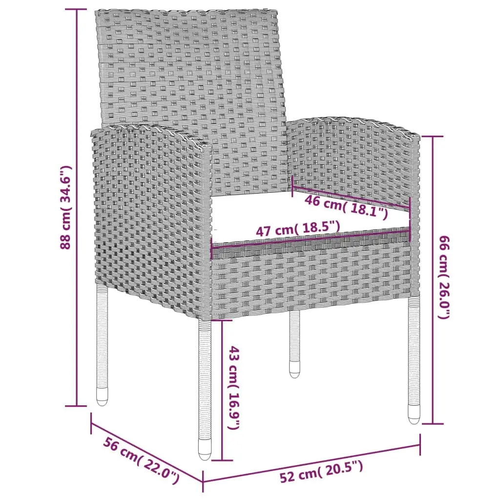 3 Piece Garden Dining Set Anthracite 3099625