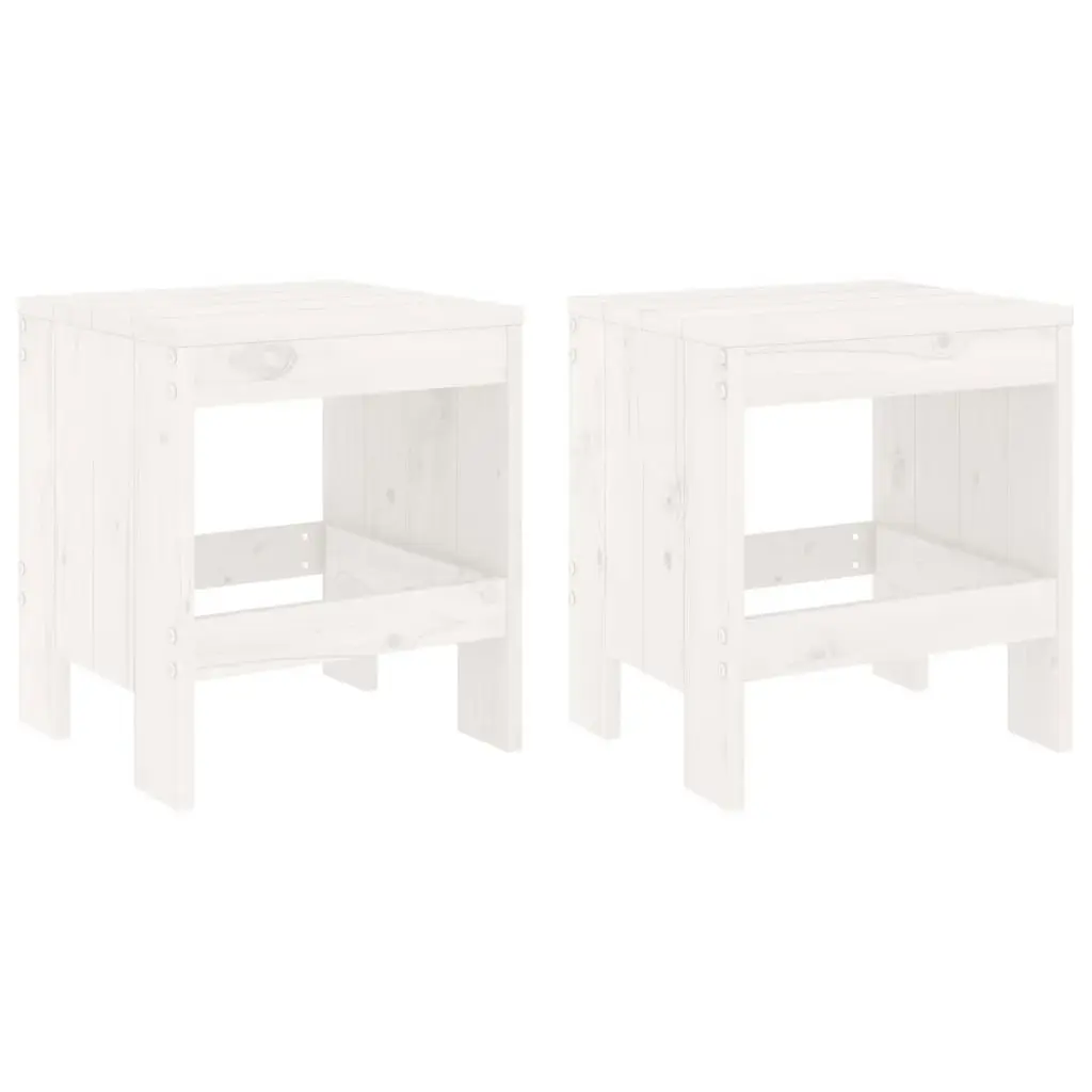 3 Piece Garden Bistro Set White Solid Wood Pine 3157704