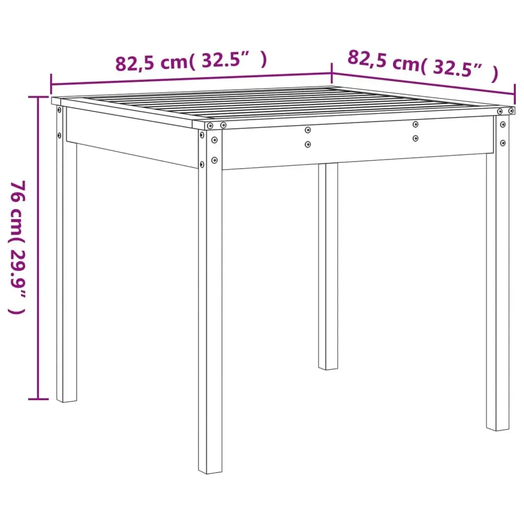 3 Piece Garden Bistro Set White Solid Wood Pine 3157704