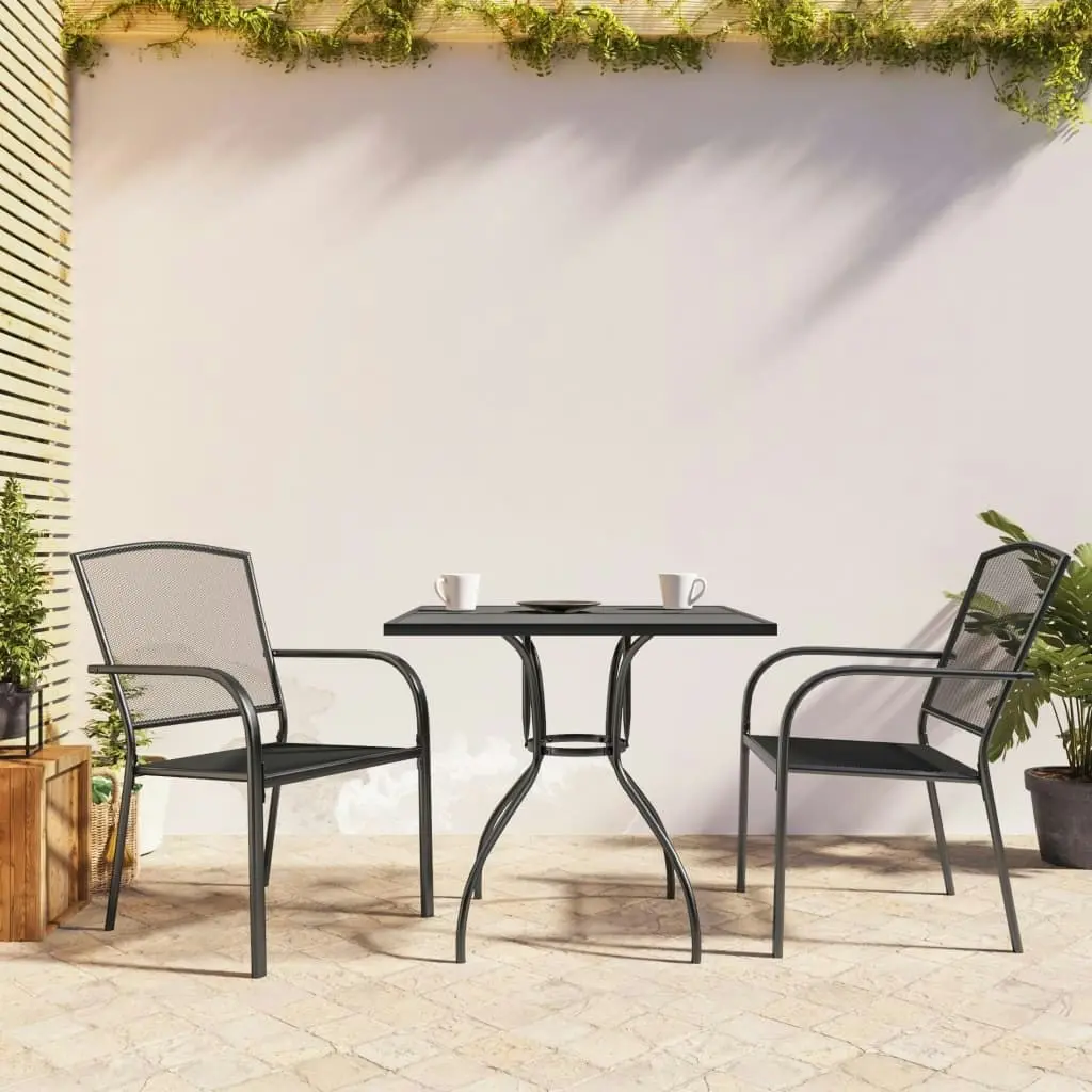 3 Piece Garden Dining Set Anthracite Steel 3187965