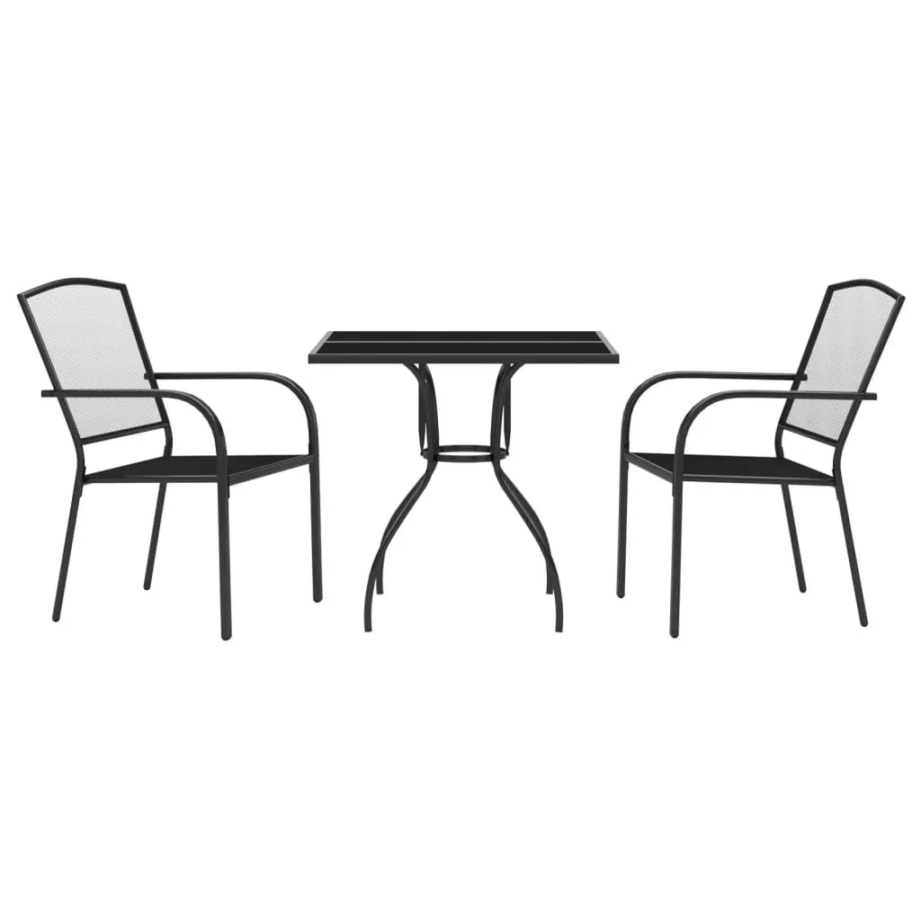 3 Piece Garden Dining Set Anthracite Steel 3187965