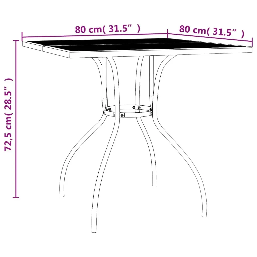 3 Piece Garden Dining Set Anthracite Steel 3187965