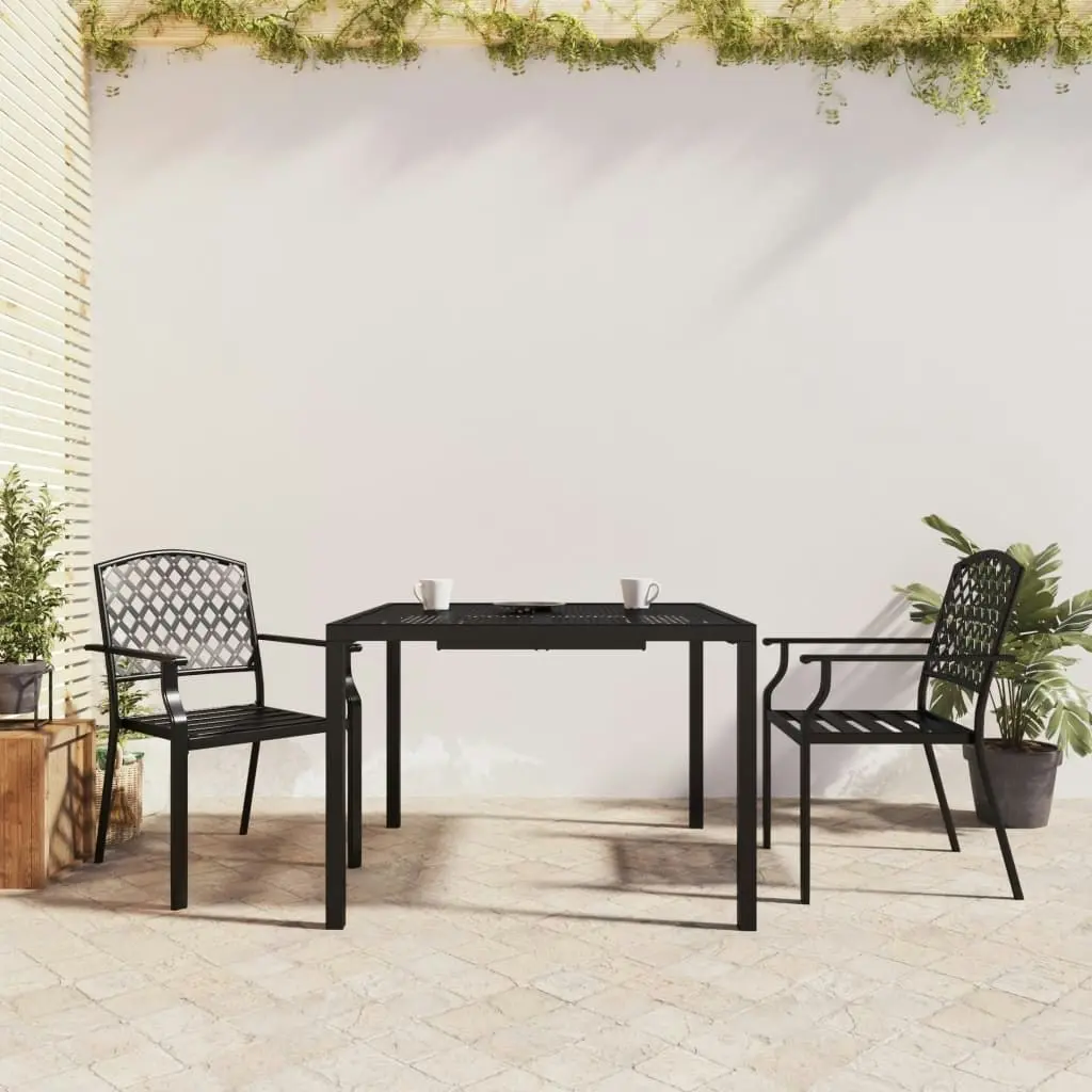 3 Piece Garden Dining Set Anthracite Steel 3187999