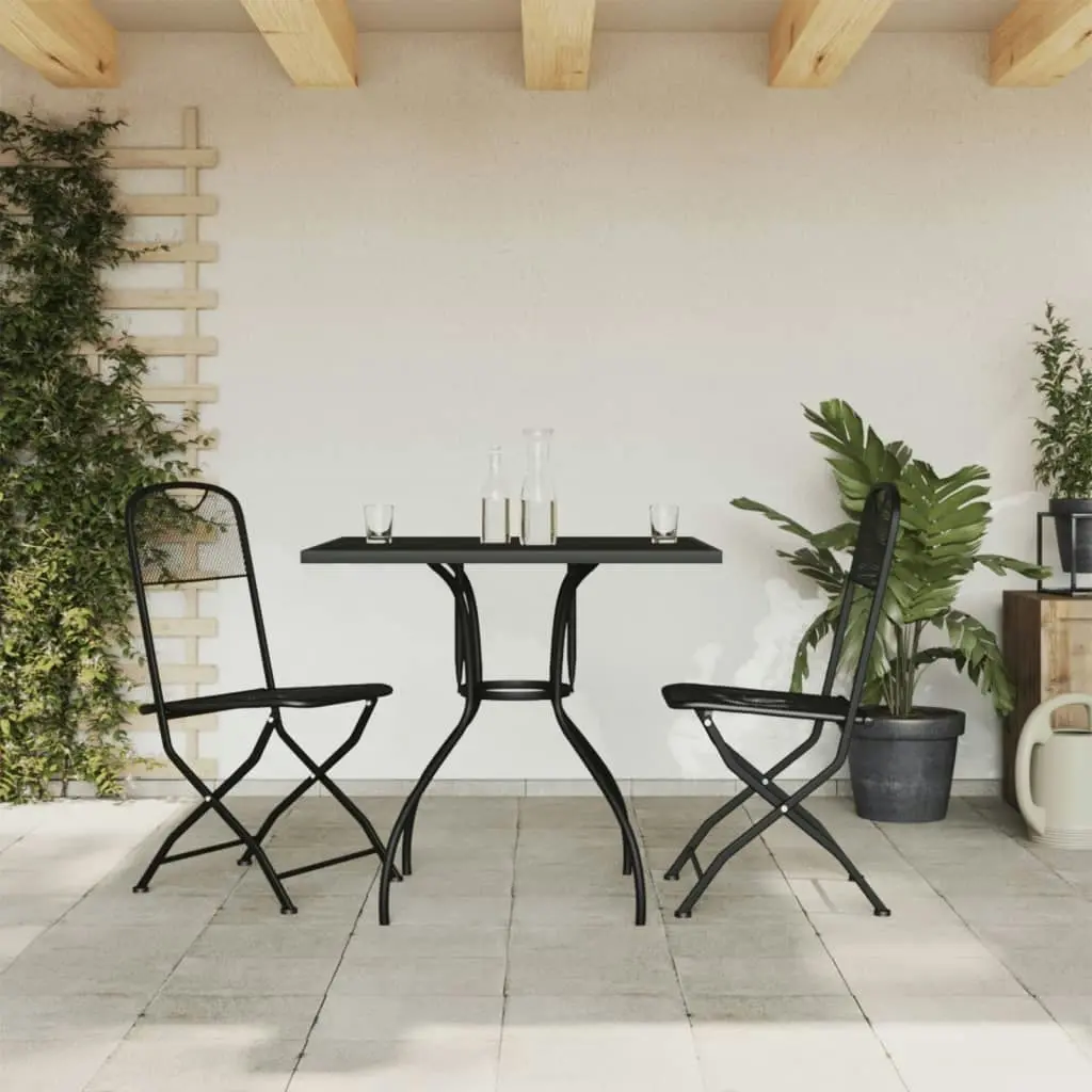 3 Piece Garden Dining Set Anthracite Metal Mesh 3211809