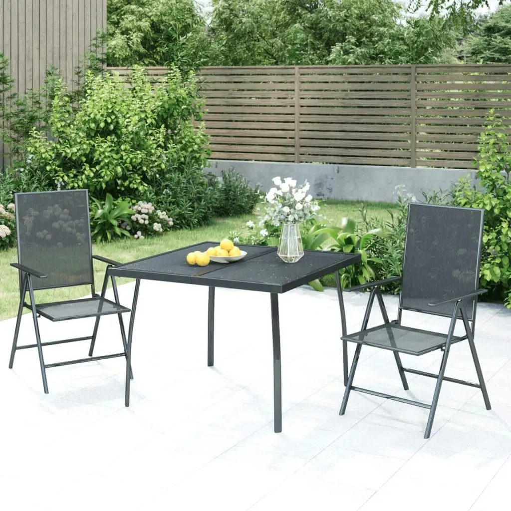 3 Piece Garden Dining Set Anthracite Steel 3187977