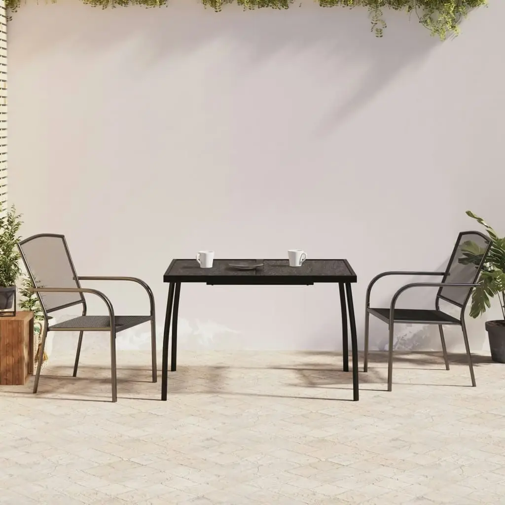 3 Piece Garden Dining Set Anthracite Steel 3187969