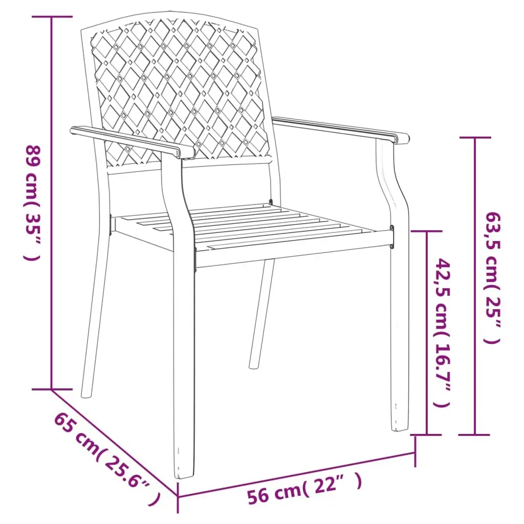 3 Piece Garden Dining Set Anthracite Steel 3187997