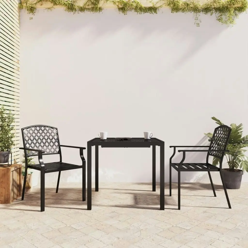 3 Piece Garden Dining Set Anthracite Steel 3187997