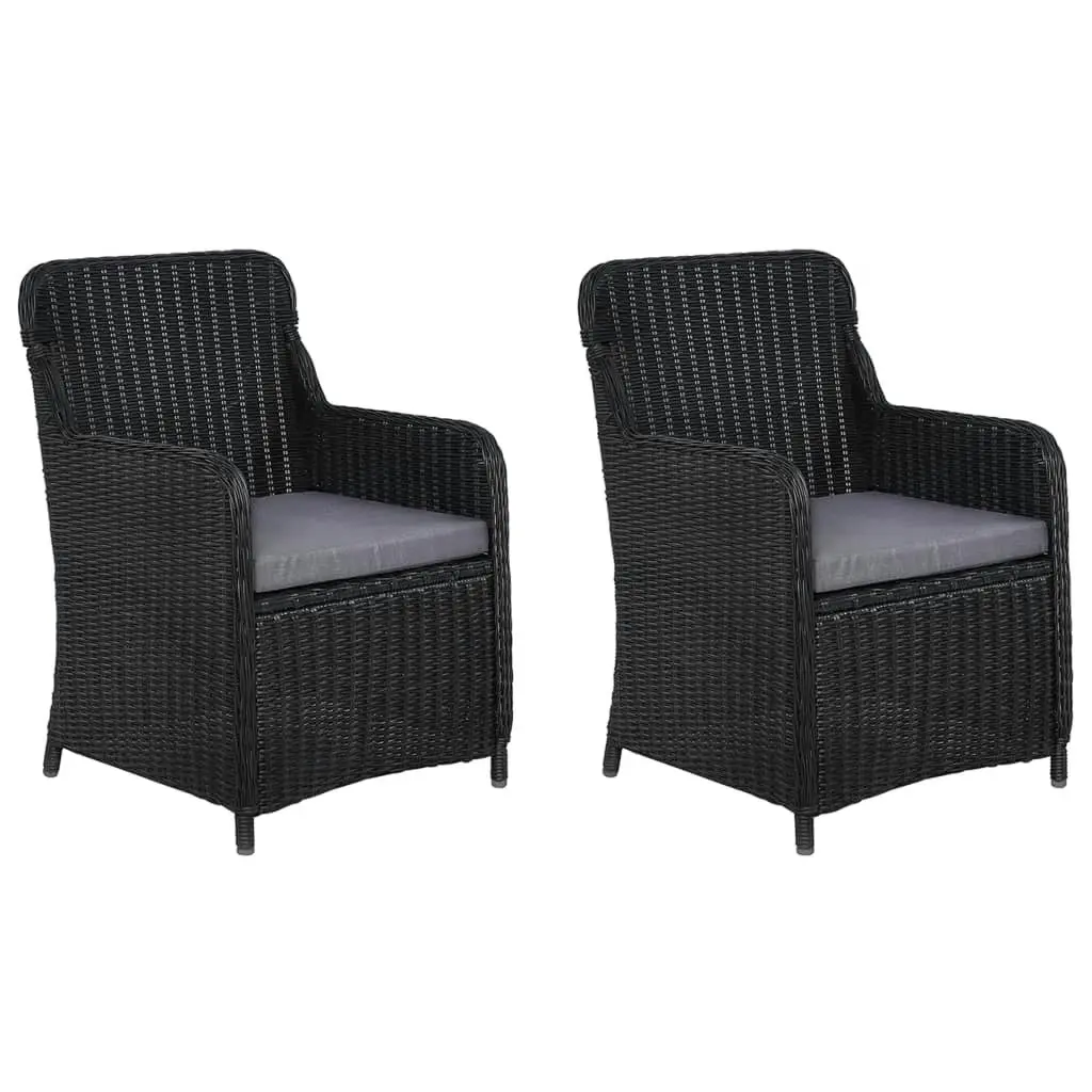 3 Piece Garden Dining Set Black 3067722