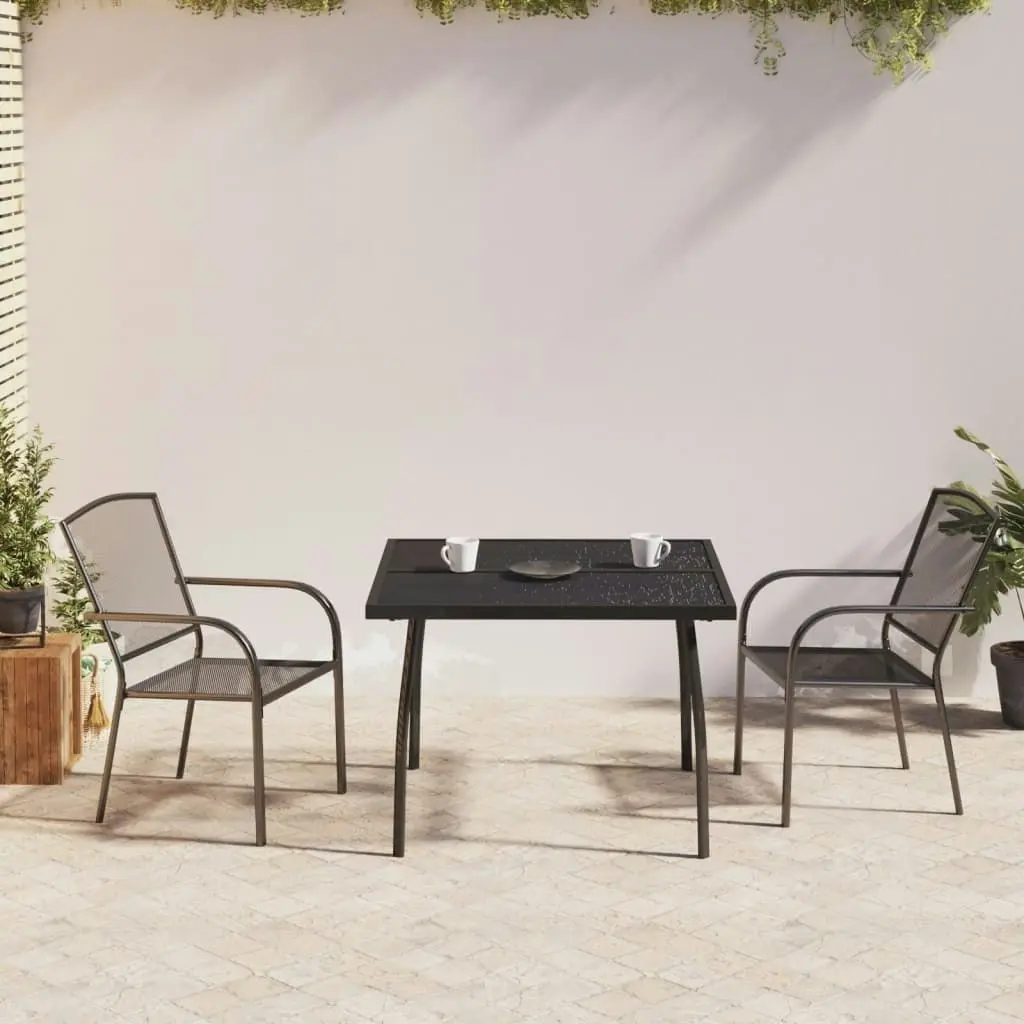 3 Piece Garden Dining Set Anthracite Steel 3187967