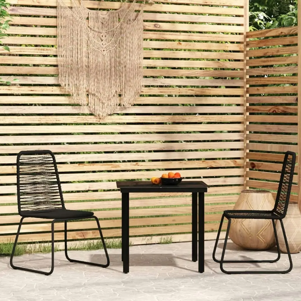 3 Piece Garden Dining Set Black 3099089