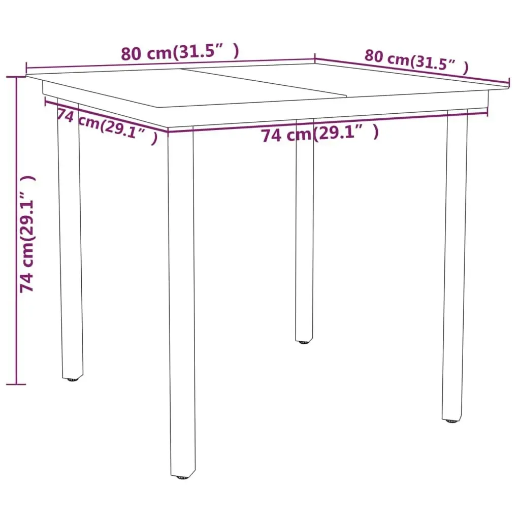 3 Piece Garden Dining Set Black 3099089