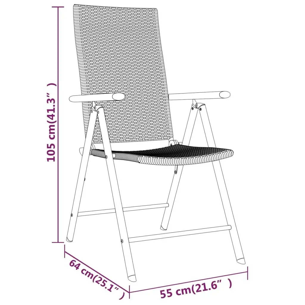 3 Piece Garden Dining Set Black 3099101