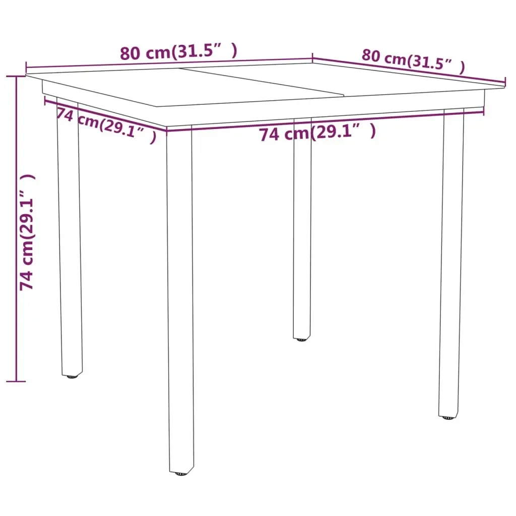 3 Piece Garden Dining Set Black 3099101