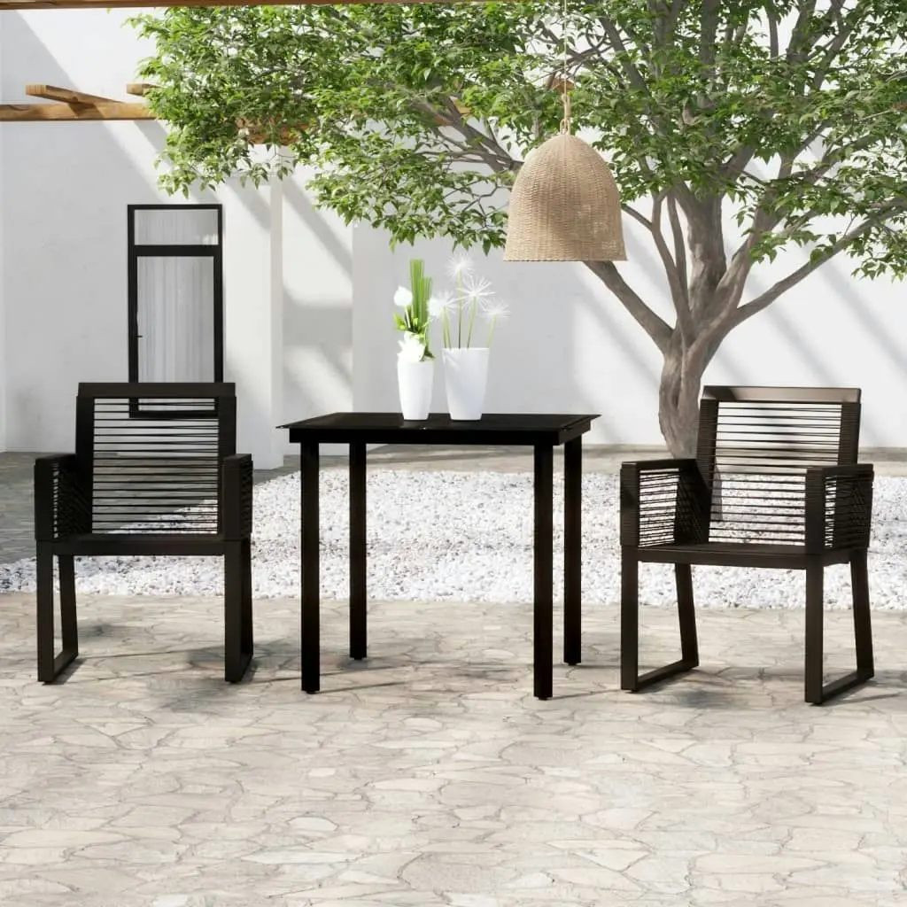 3 Piece Garden Dining Set Black 3099149