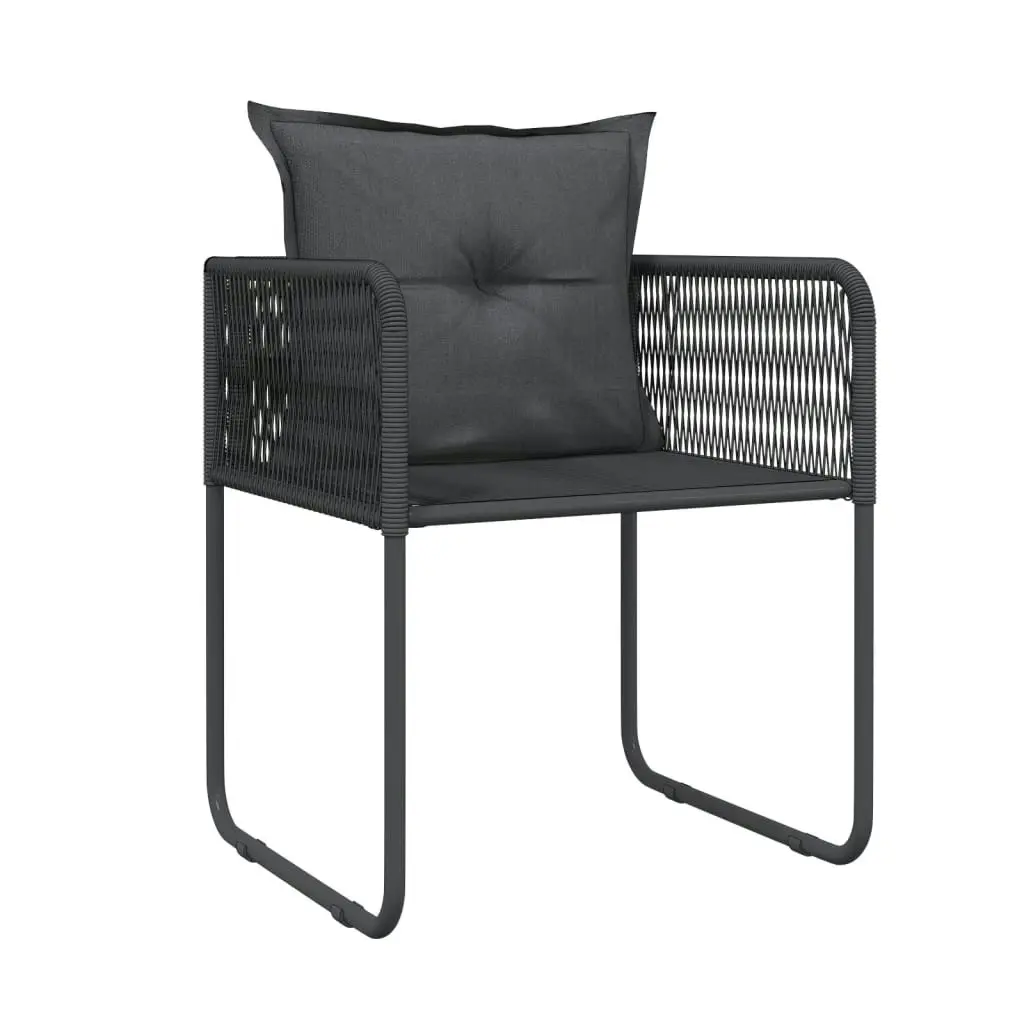 3 Piece Garden Dining Set Black 3099077