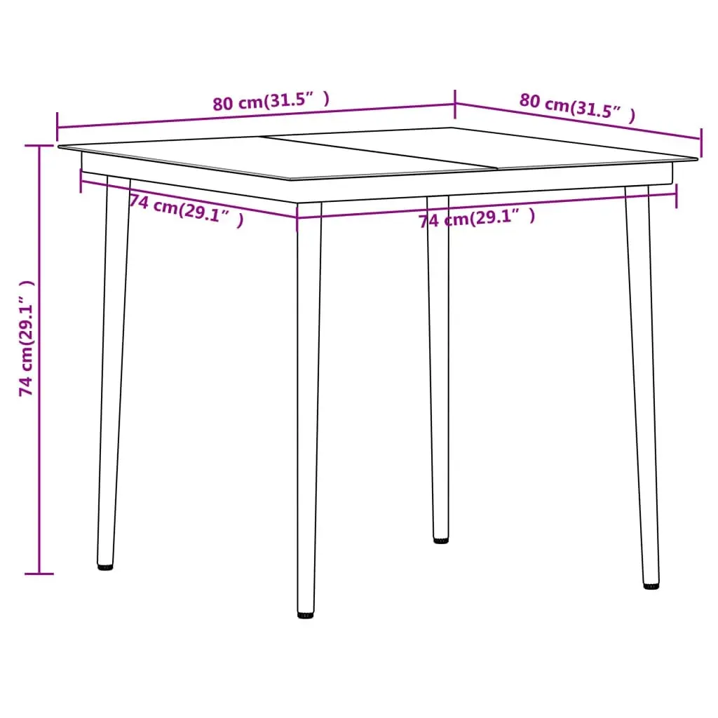 3 Piece Garden Dining Set Black 3099571