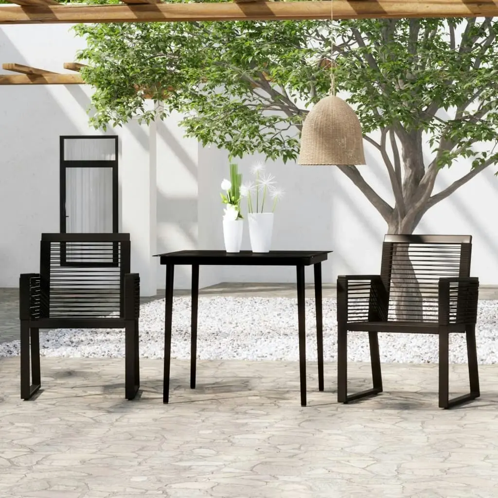 3 Piece Garden Dining Set Black 3099155