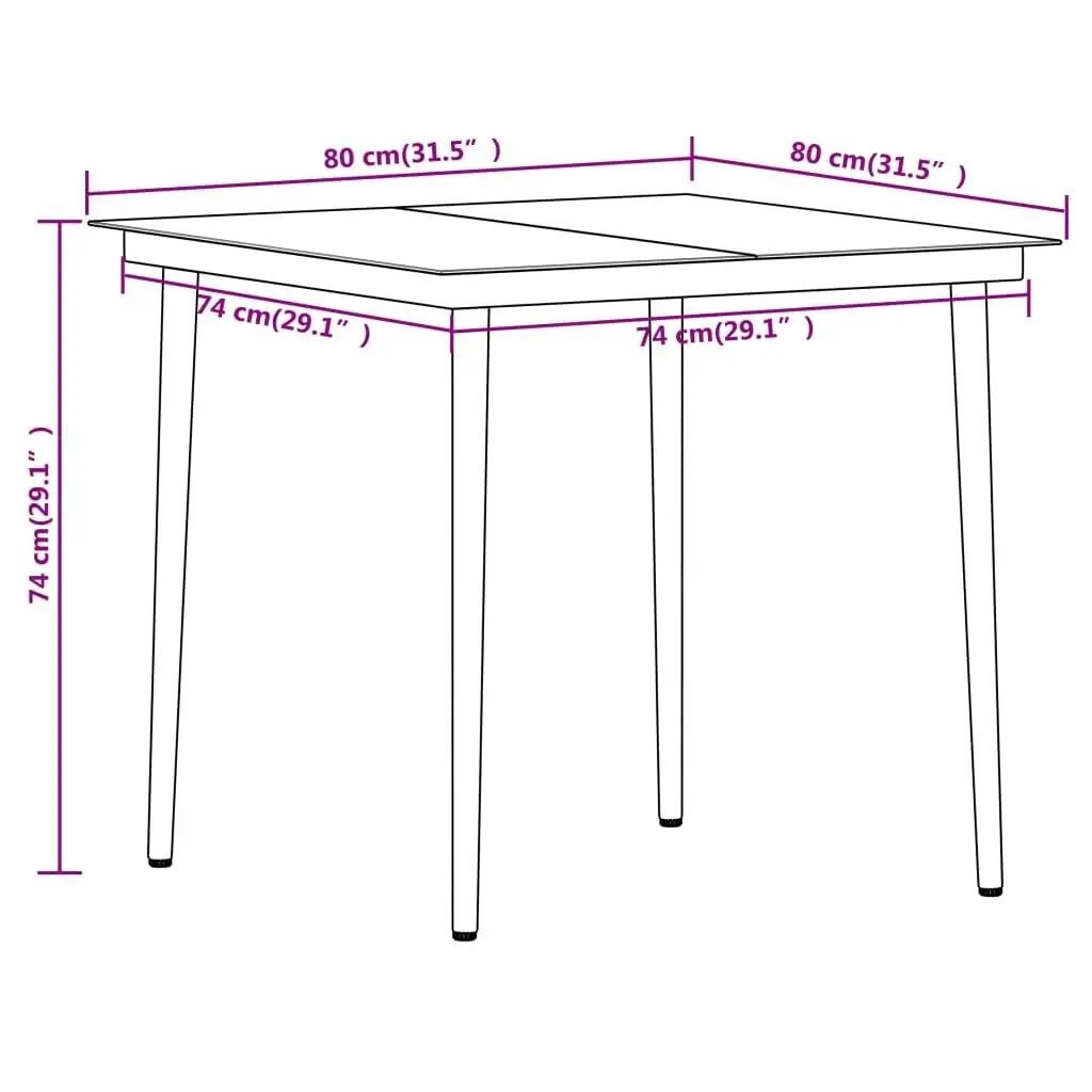 3 Piece Garden Dining Set Black 3099155