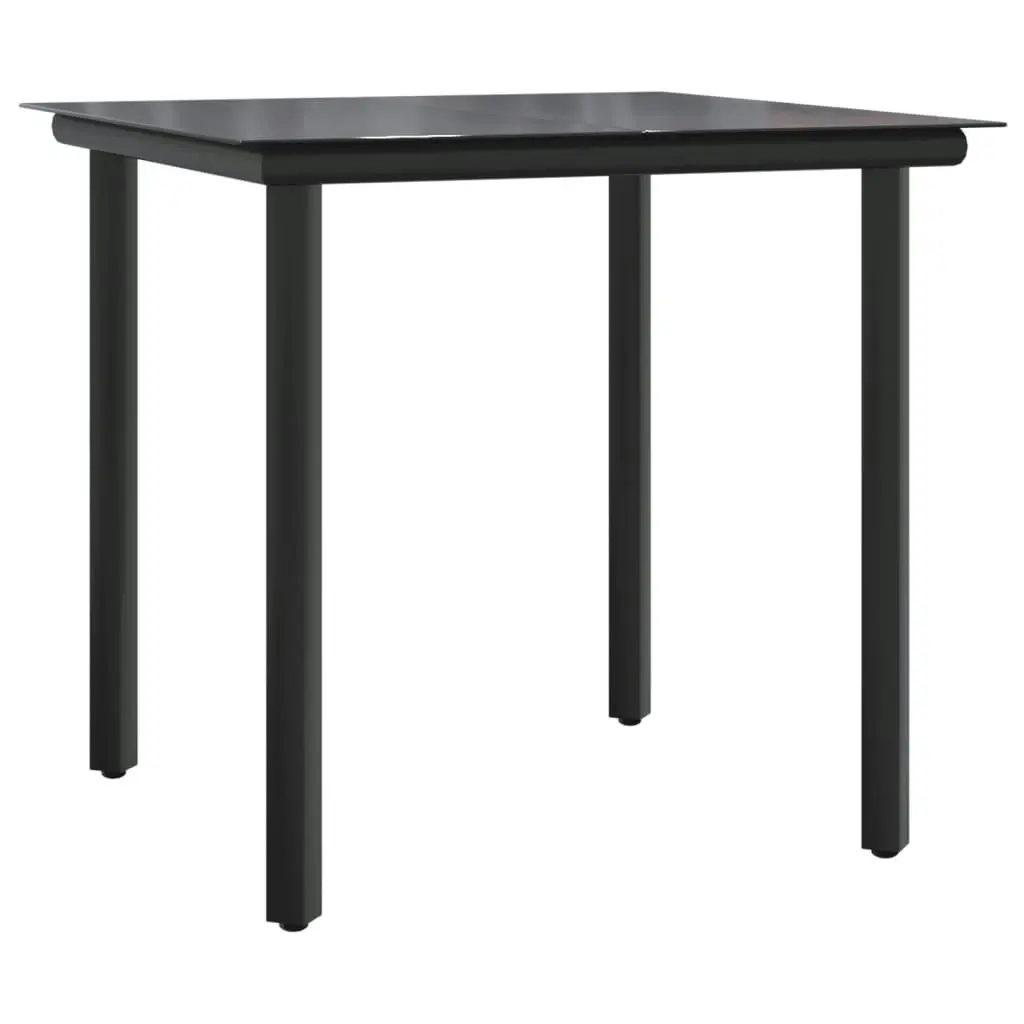 3 Piece Garden Dining Set Black Textilene and Steel 3187041