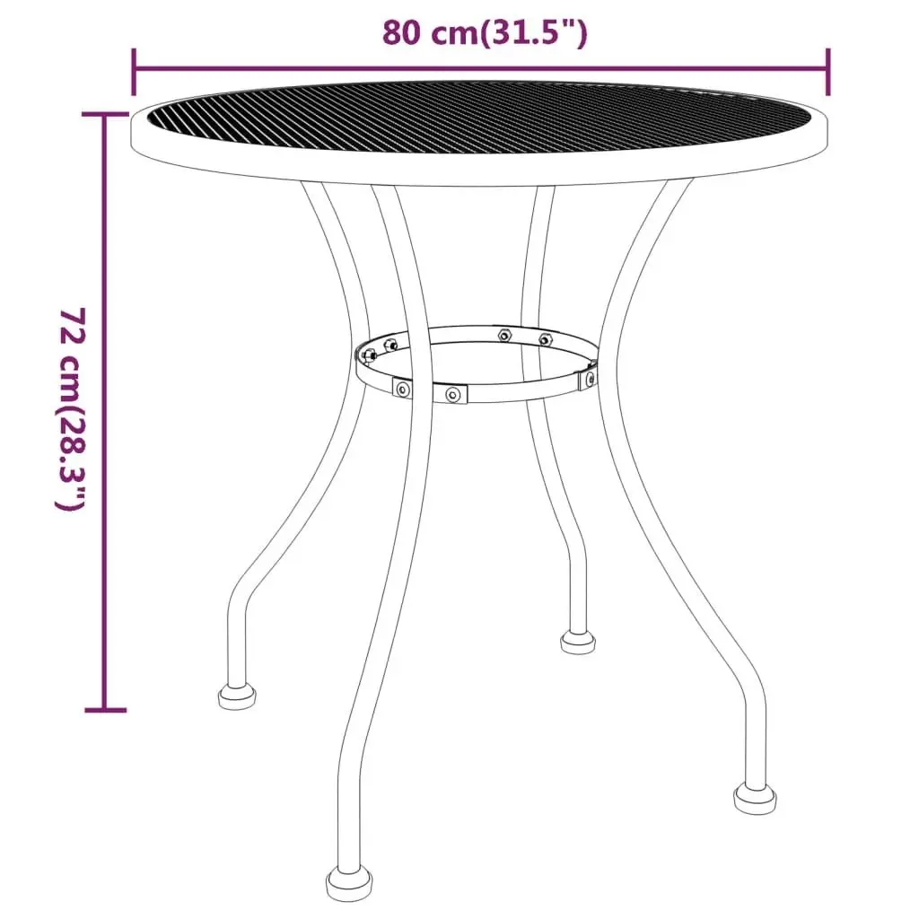 3 Piece Garden Dining Set Expanded Metal Mesh Anthracite 3084713