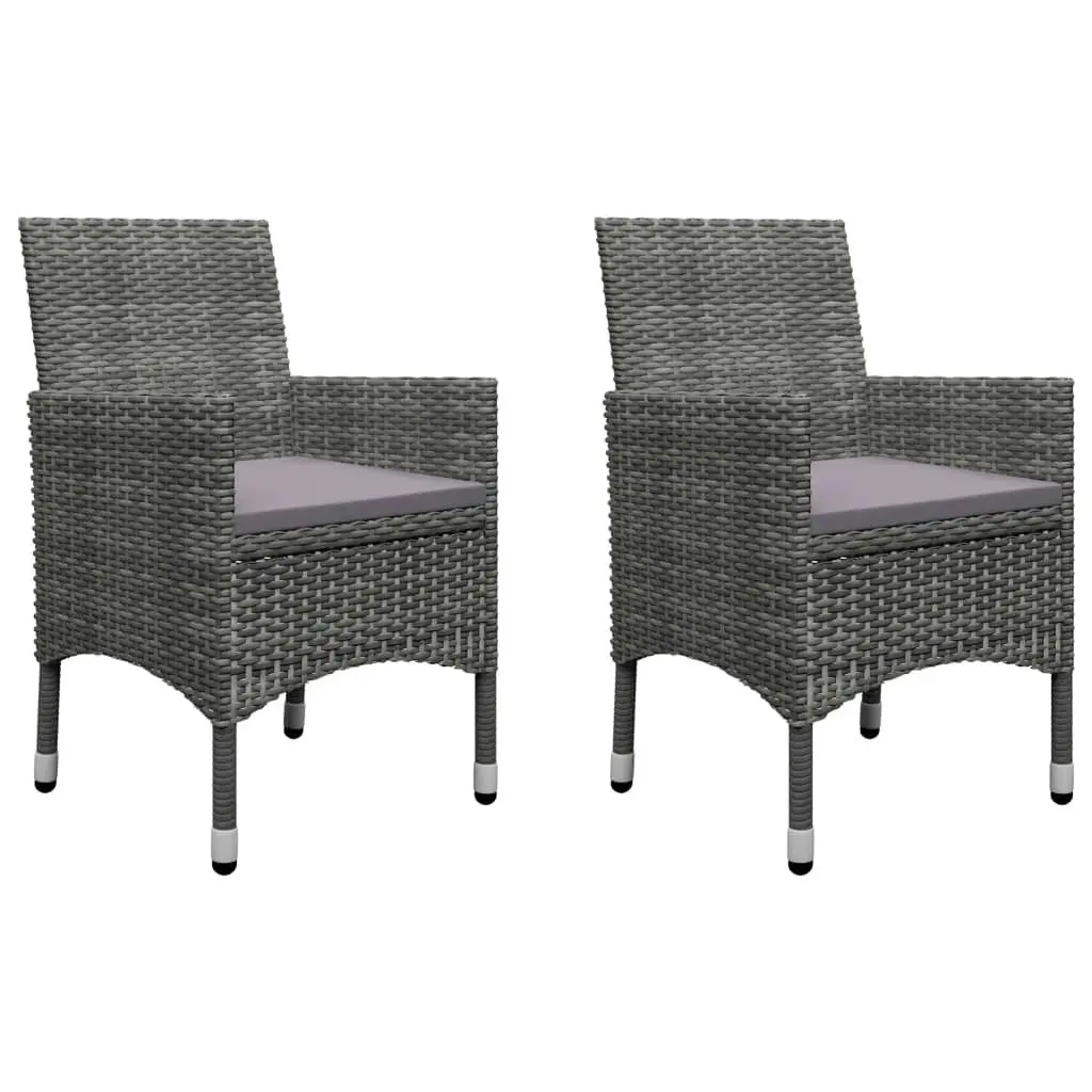 3 Piece Garden Dining Set Grey 3067668