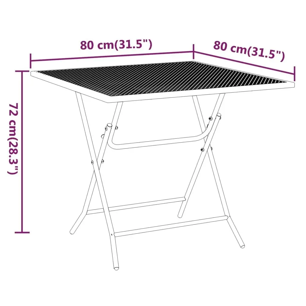 3 Piece Garden Dining Set Expanded Metal Mesh Anthracite 3084721