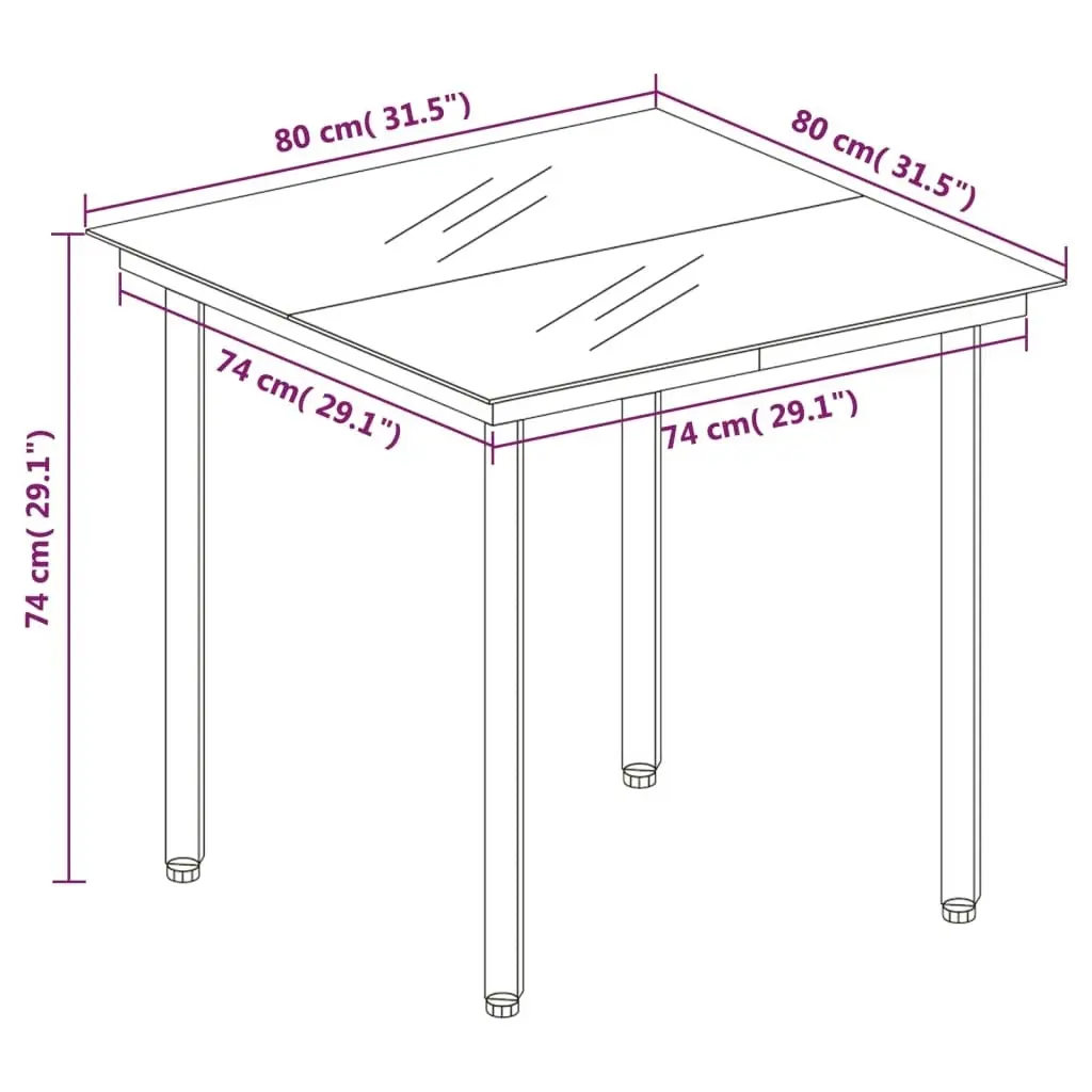 3 Piece Garden Dining Set Grey 3099233