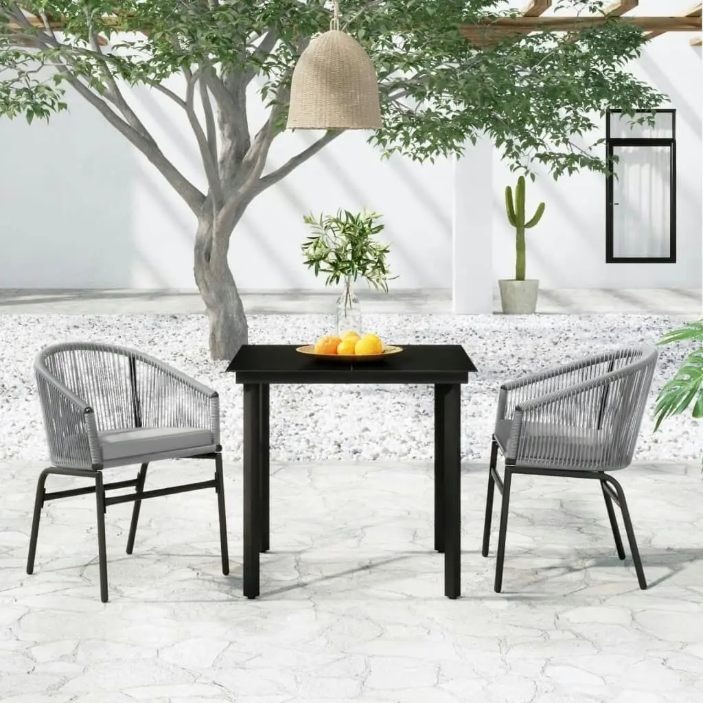 3 Piece Garden Dining Set Grey 3099233