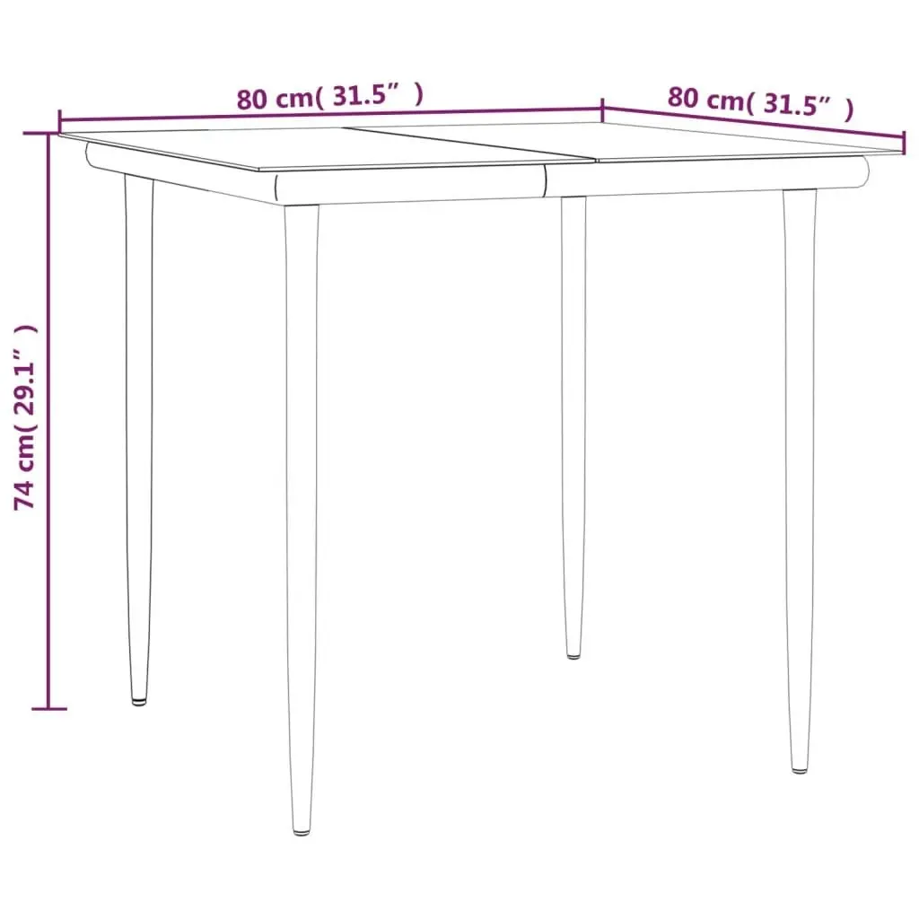 3 Piece Garden Dining Set Grey and Black Poly Rattan and Steel 3203288