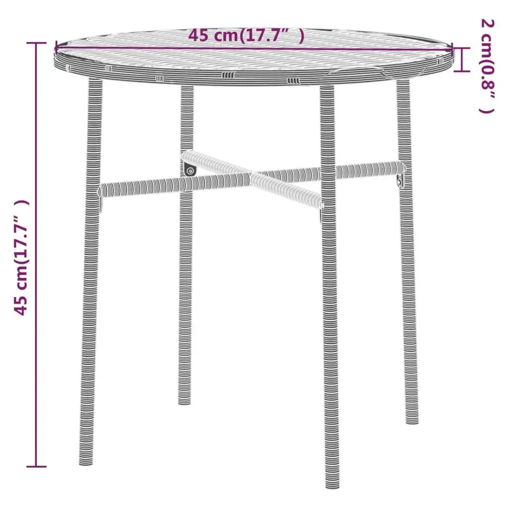 3 Piece Garden Dining Set Poly Rattan Anthracite 3098037