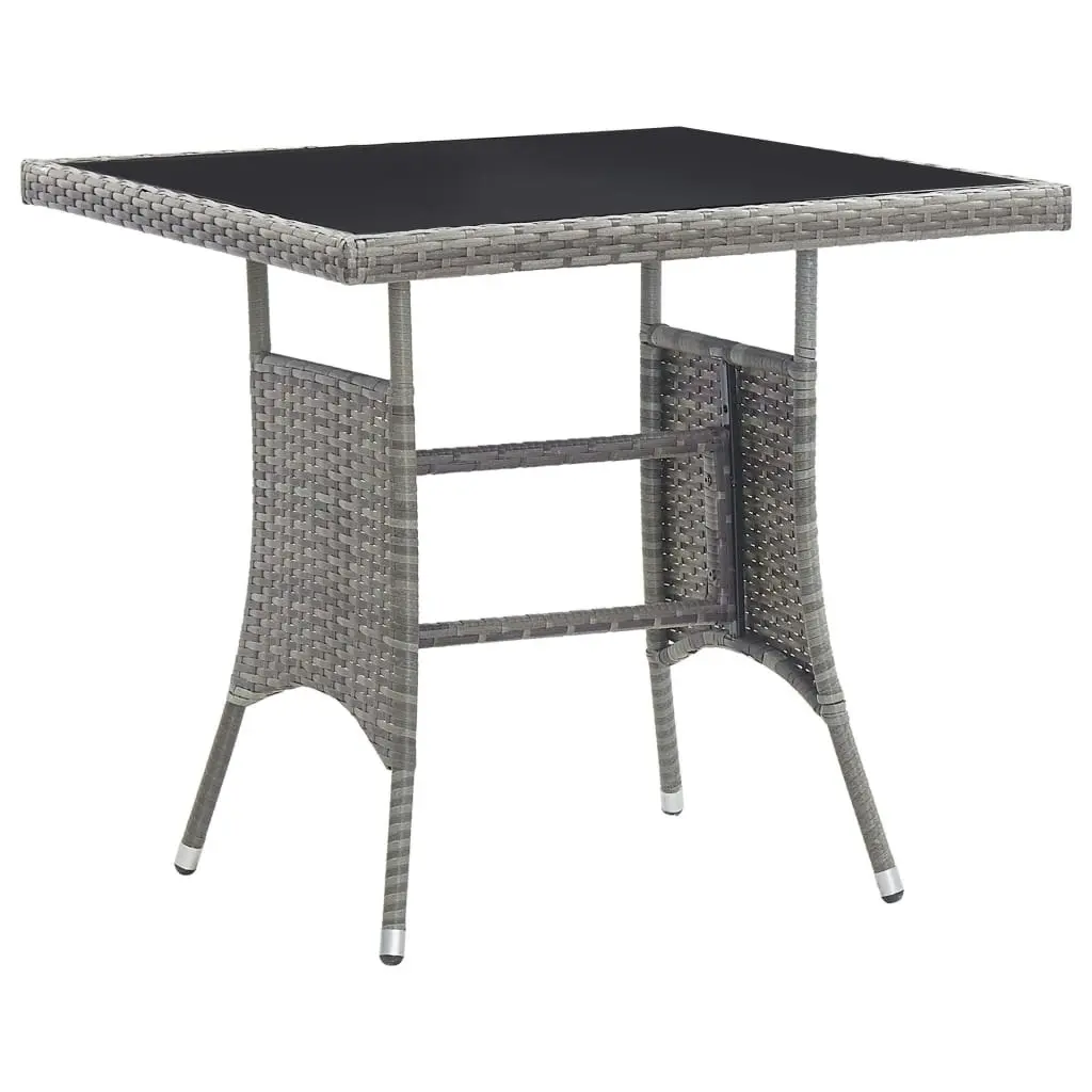 3 Piece Garden Dining Set Poly Rattan Anthracite 3059412