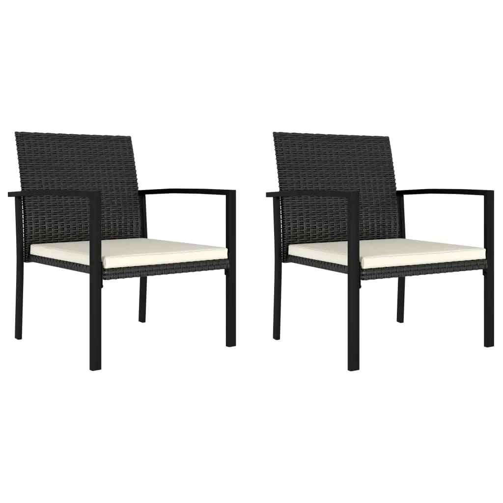 3 Piece Garden Dining Set Poly Rattan Black 3065705