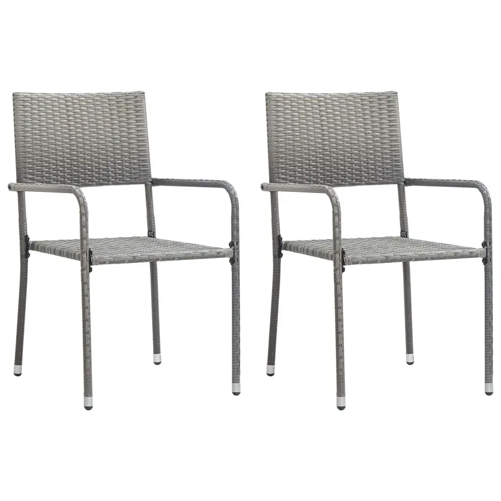 3 Piece Garden Dining Set Poly Rattan Anthracite & Grey 3059441