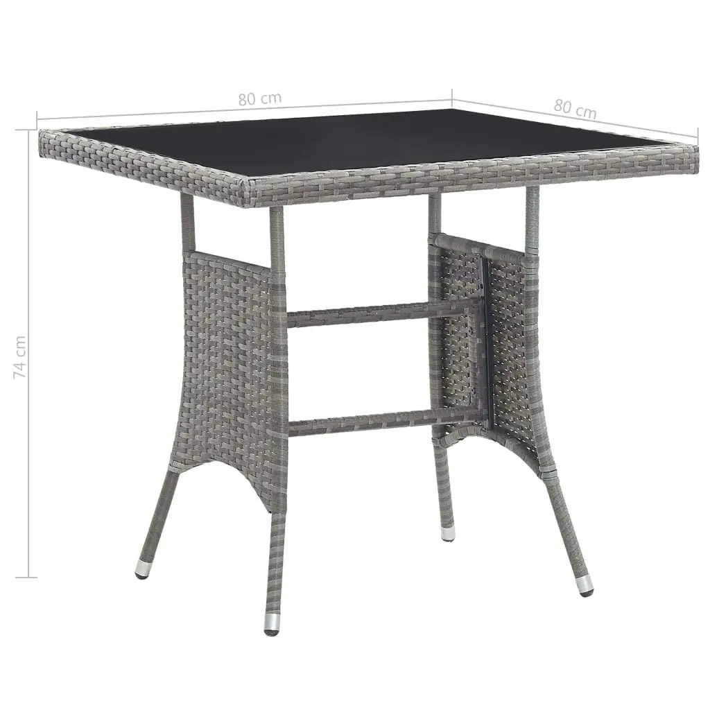 3 Piece Garden Dining Set Poly Rattan Anthracite & Grey 3059441