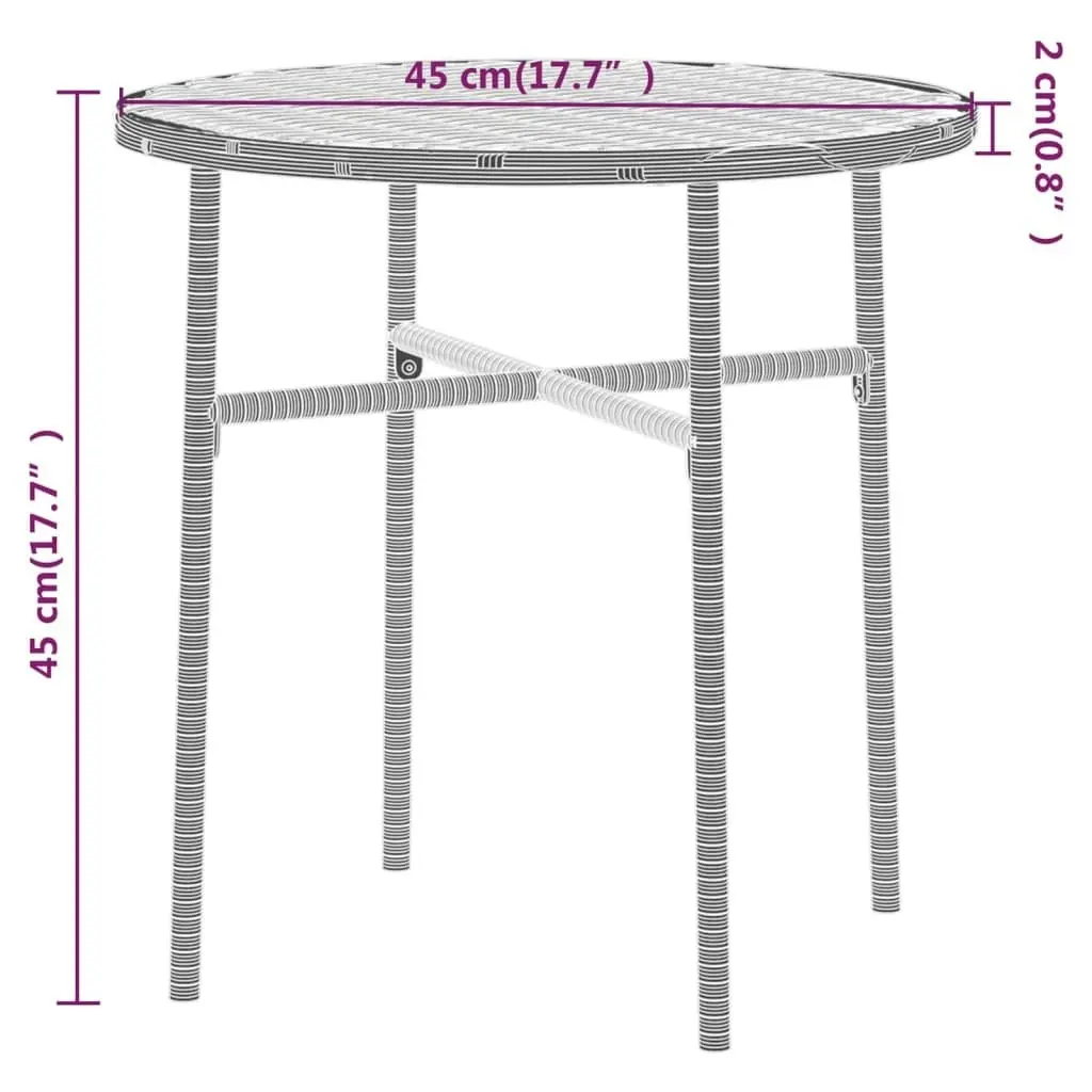 3 Piece Garden Dining Set Poly Rattan Grey 3098023